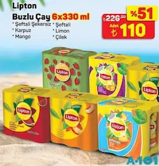LİPTON BUZLU ÇAY ÇEŞİTLERİ 6X330 ML